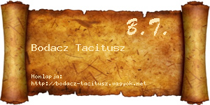 Bodacz Tacitusz névjegykártya